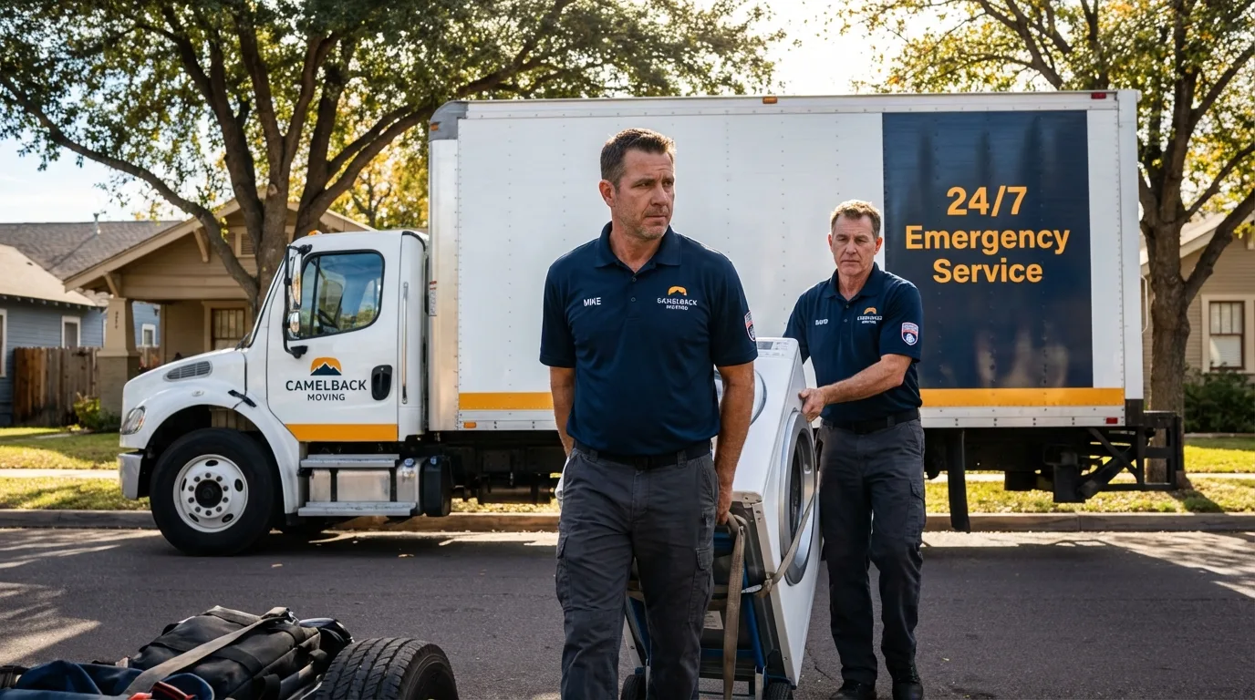 CamelBack Moving crew loading furniture in White Mountain Lake, AZ