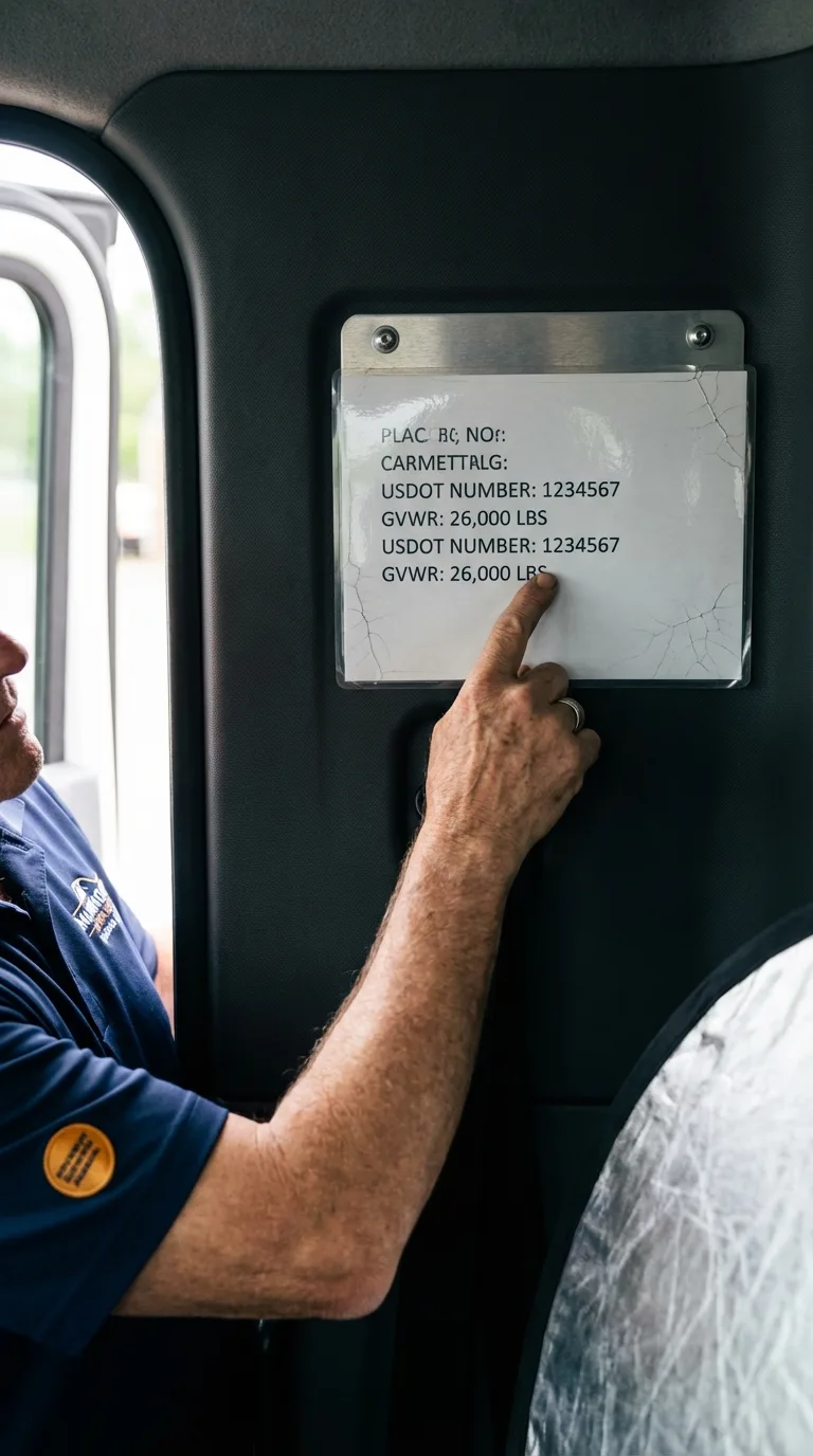USDOT licensing placard verification in White Mountain Lake